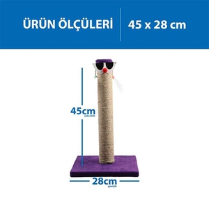 Herniks Palyaço Çubuk Kedi Tırmalama Tahtası 45 Cm - Mor - Thumbnail