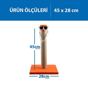 Herniks Palyaço Çubuk Kedi Tırmalama Tahtası 45 Cm - Turuncu - Thumbnail