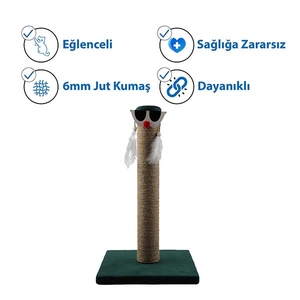 Herniks Palyaço Çubuk Kedi Tırmalama Tahtası 45 Cm - Yeşil - Thumbnail