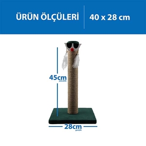 Herniks Palyaço Çubuk Kedi Tırmalama Tahtası 45 Cm - Yeşil - Thumbnail