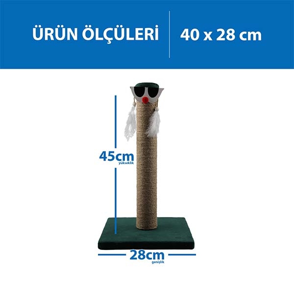 Herniks Palyaço Çubuk Kedi Tırmalama Tahtası 45 Cm - Yeşil