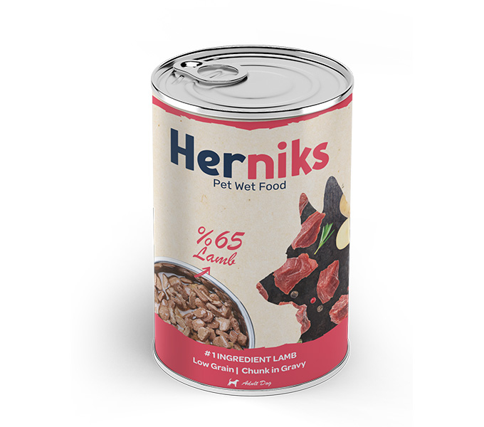 Herniks Parça Kuzu Etli Soslu Köpek Konservesi 400 GR