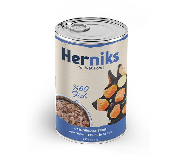 Herniks Parça Somon Balıklı Soslu Köpek Konservesi 400 GR