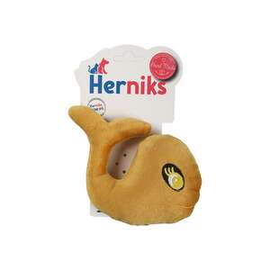 Herniks - Herniks Sesli Kumaş Nakışlı Köpek Oyuncağı - Whali 15cm Sarı