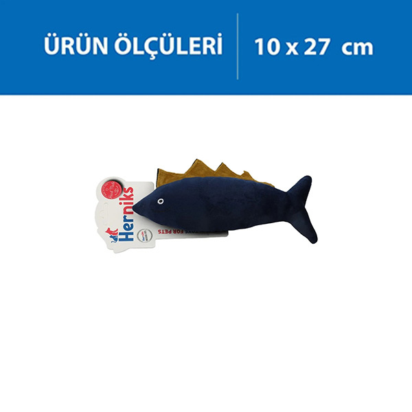 Herniks Sesli Kumaş Peluş Köpek Oyuncağı - Spino 27cm Lacivert