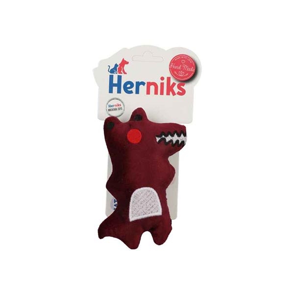 Herniks Sesli Kumaş Peluş Köpek Oyuncağı - Timy 13cm Bordo