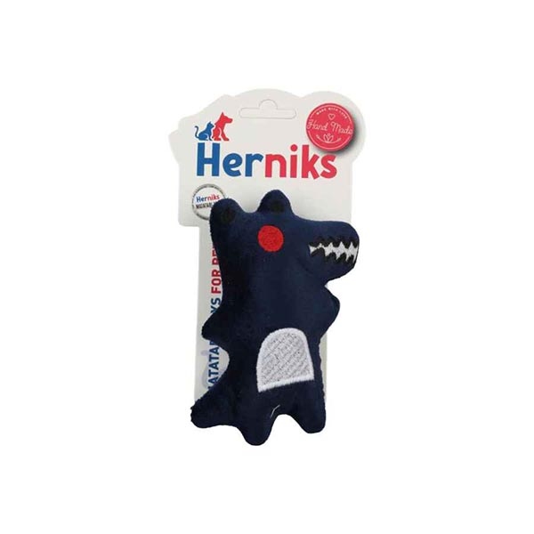 Herniks Sesli Kumaş Peluş Köpek Oyuncağı - Timy 13cm Lacivert