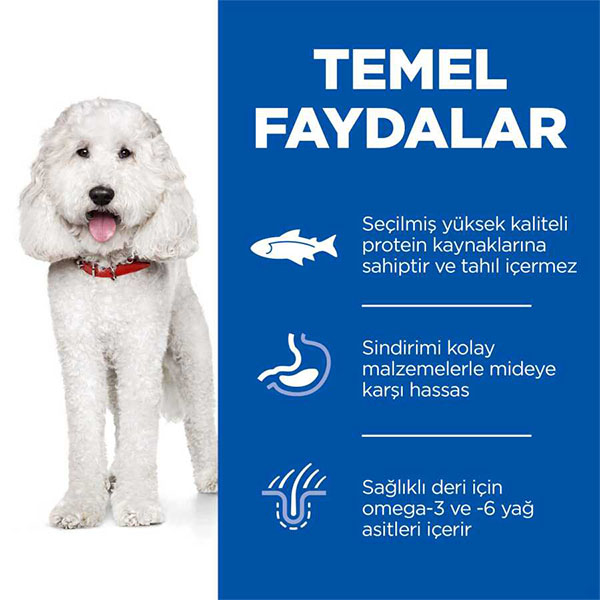 Hill′s SCIENCE PLAN Hypoallergenic Somonlu Orta Irk Yetişkin Köpek Maması 2,5kg