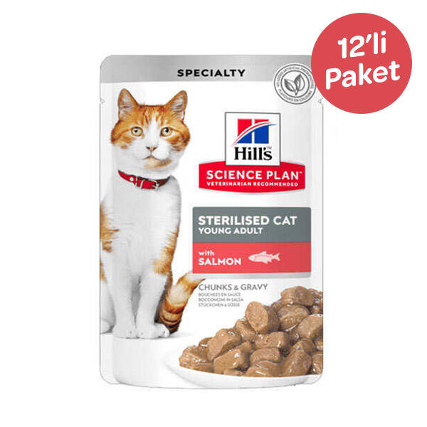 Hill's SCIENCE PLAN Somonlu Kısırlaştırılmış Yaş Kedi Maması 85 gr (12 adet)