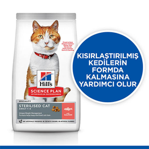 Hill's SCIENCE PLAN Somonlu Kısırlaştırılmış Yetişkin Kedi Maması 13kg + 2kg HEDİYE! - Thumbnail