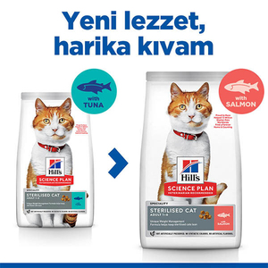 Hill's SCIENCE PLAN Somonlu Kısırlaştırılmış Yetişkin Kedi Maması 13kg + 2kg HEDİYE! - Thumbnail