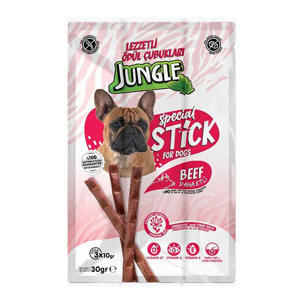 Jungle Köpek Stick Dana Etli Ödül Çubuğu 3'Lü 5 Gr