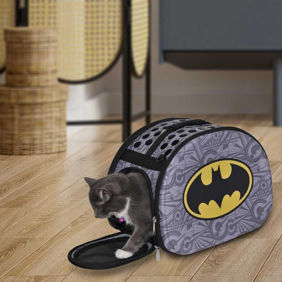 Batman 3D Eva Kedi Taşıma Çantası Gri