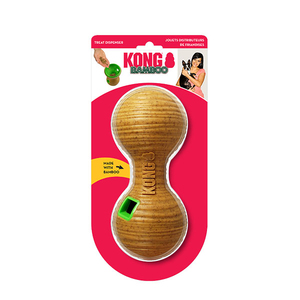 KONG Bamboo Feeder Köpekler için Dambıl Şeklinde Ödül Maması Dağıtma Oyuncağı M - Thumbnail