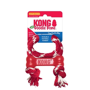 KONG Goodie Bone Kemik Şeklinde İp Sallantılı Çok Amaçlı Köpek Oyuncağı XS - Thumbnail