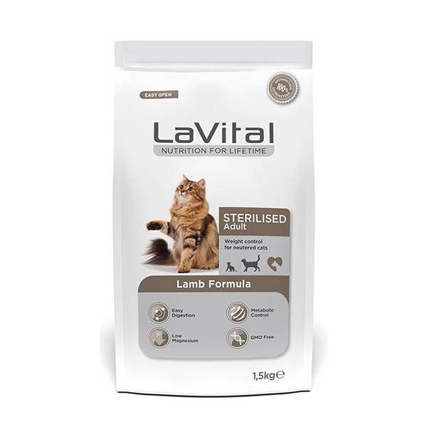 La Vital Kısırlastırılmıs Kuzulu Kedi Maması 1.5 KG