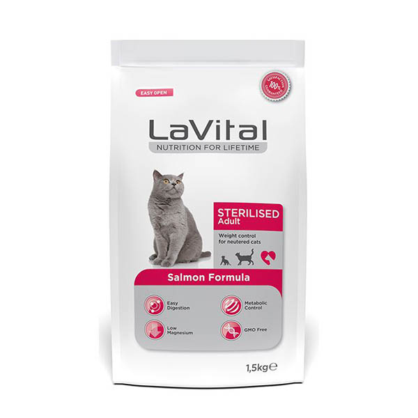 La Vital Somonlu Kısır Kedi Maması 1.5 Kg