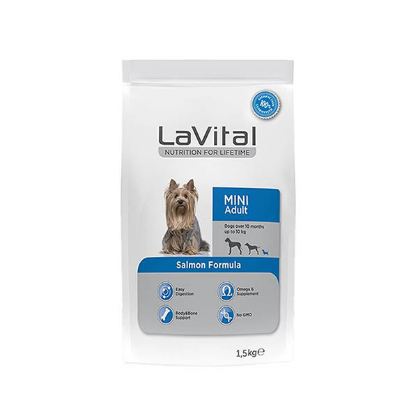 LaVital Küçük Irk Yetişkin Kuru Köpek Maması (Mini Adult) Somonlu 1,5KG