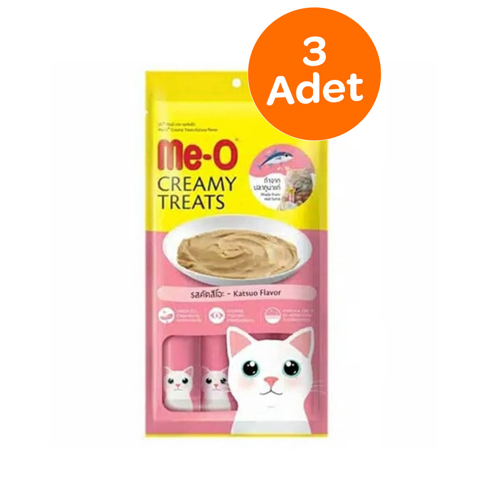 Me-O Creamy Çizgili Orkinos Balığı Kedi Ödülü 4*15 Gr (3 Adet)