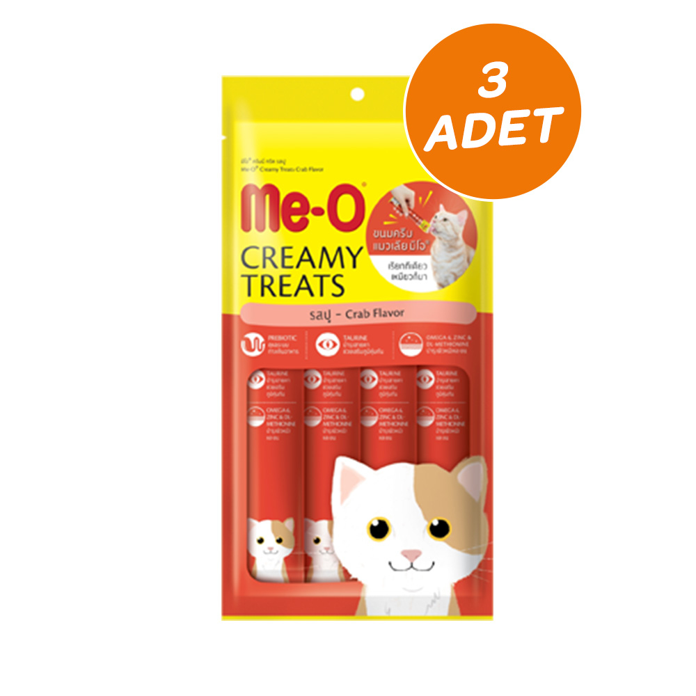 Me-O Creamy Treats Yengeçli Kedi Ödül Maması 15 Gr x 4 (3 Adet)