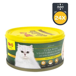 Me-O Jöle İçinde Ton Balıklı ve Sebzeli Tahılsız Kedi Konservesi 80 GR x 24 Adet - 1