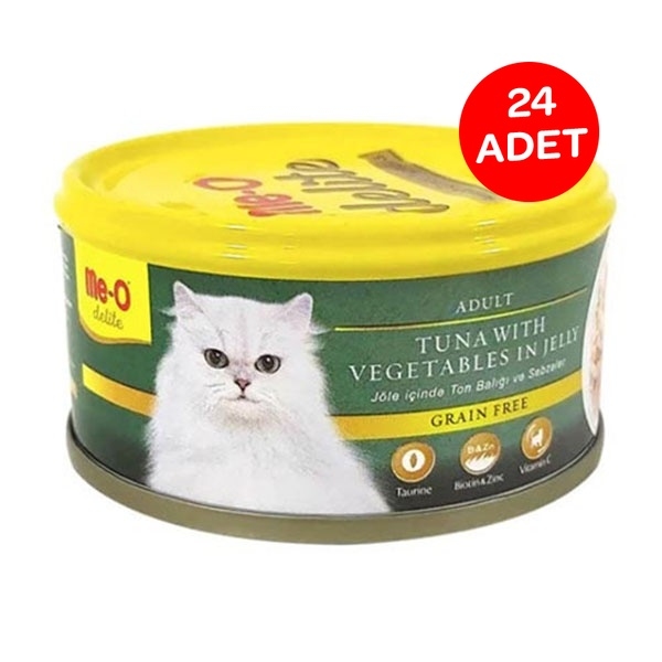 Me-O Jöle İçinde Ton Balıklı ve Sebzeli Tahılsız Kedi Konservesi 80 GR x 24 Adet - 2