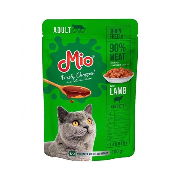 Mio Kuzu Etli Yetişkin Yaş Kedi Maması 100 Gr