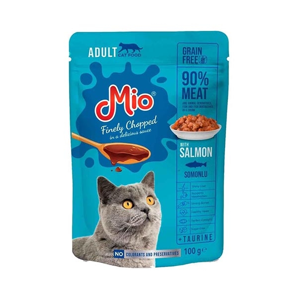 Mio Somonlu Yetişkin Yaş Kedi Maması 100 Gr