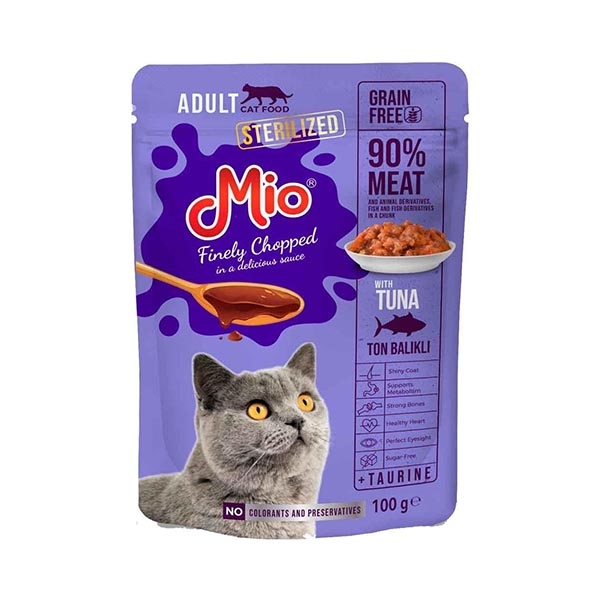 Mio Yetişkin Kısırlaştırılmış Ton Balıklı Yaş Kedi Maması 100 Gr