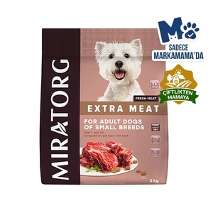 Miratorg Extra Meat Adult Mini Sığır Etli Küçük Irk Yetişkin Köpek Maması 3 Kg