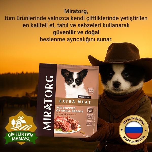 Miratorg Extra Meat Puppy Mini Sığır Etli Küçük Irk Yavru Köpek Maması 1,5 Kg - 5