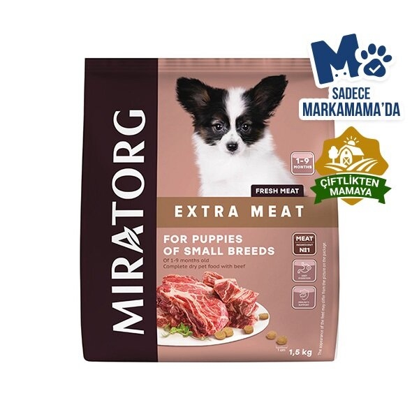 Miratorg Extra Meat Puppy Mini Sığır Etli Küçük Irk Yavru Köpek Maması 1,5 Kg - 1