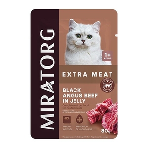 Miratorg Sterilised Jelly Kısırlaştırılmış Angus Sığır Etli Kedi Yaş Maması 80 Gr