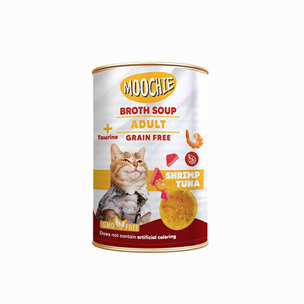 Moochie Karidesli ve Ton Balıklı Tahılsız Yetişkin Kedi Çorbası 135ml