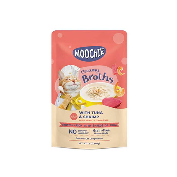 Moochie Parça Ton Balıklı Karidesli Tahılsız Kedi Çorbası 40gr