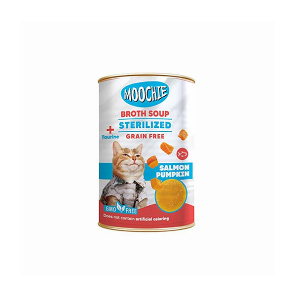 Moochie Somonlu ve Bal Kabaklı Tahılsız Kısırlaştırılmış Kedi Çorbası 135ml