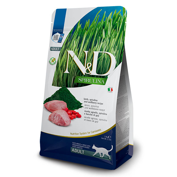 N&D Spirulina Kuzulu Tahılsız Yetişkin Kedi Maması 1,5 kg