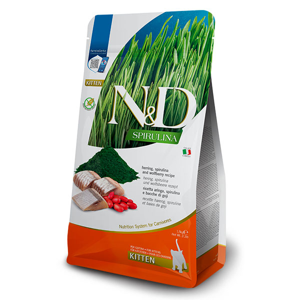 N&D Spirulina Ringa Balıklı Tahılsız Yavru Kedi Maması 1,5 kg