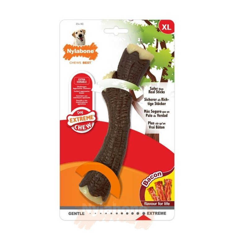 Nylabone Domuz Pastırması Aromalı Köpek Çiğneme Çubuğu XL - 1