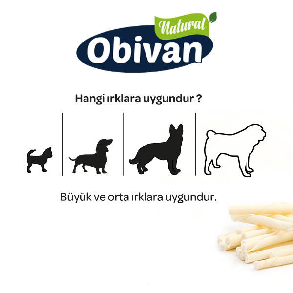 Obivan Ağız Ve Diş Sağlığı Için Köpek Diş Bakım Burgu Kemiği 100 Adet 500 Gr