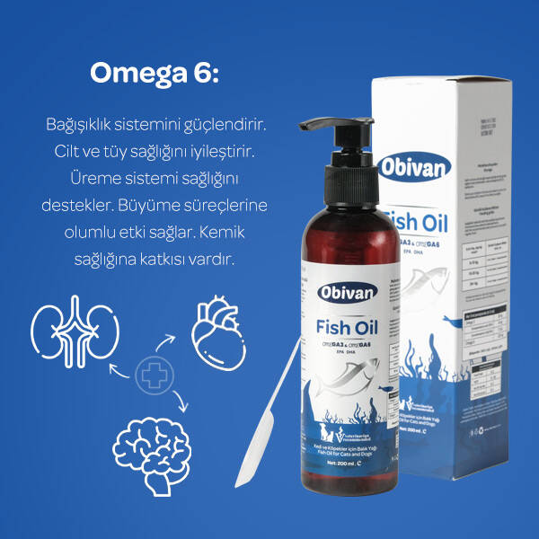 Obivan Kedi ve Köpekler için Balık Yağı 200 ml