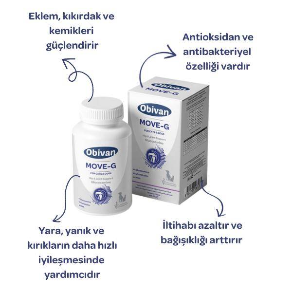 Obivan Move+G Glucosamine Kedi Ve Köpekler Için Eklem Ve Kas Desteği 75 Tablet