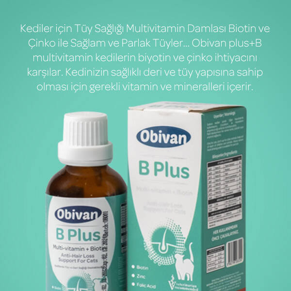 Obivan Tüy Sağlığını Destekleyici Kediler İçin Multivitamin Damla 50 ML