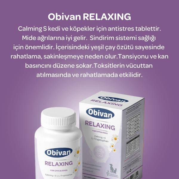 Obivan Relaxing Kedi ve Köpekler İçin AntiStres 75 Tablet