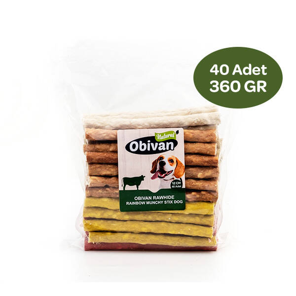 Obivan Renkli Munchy Çubuk 12 cm 40 Adet