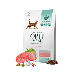 Optimeal Süper Premium Dana Etli-Sorgumlu Kısır Kedi Maması 4 Kg - Thumbnail