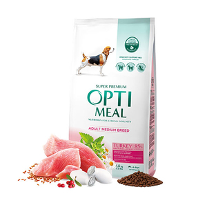 Optimeal Süper Premium Hindili Orta Irk Yetişkin Köpek Maması 1,5 Kg - Thumbnail