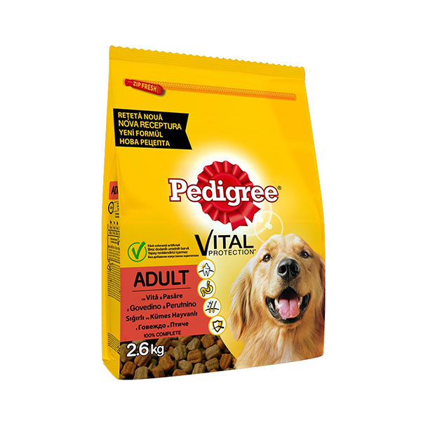 Pedigree Sığır Etli ve Kümes Hayvanlı Yetişkin Köpek Maması 2,6kg