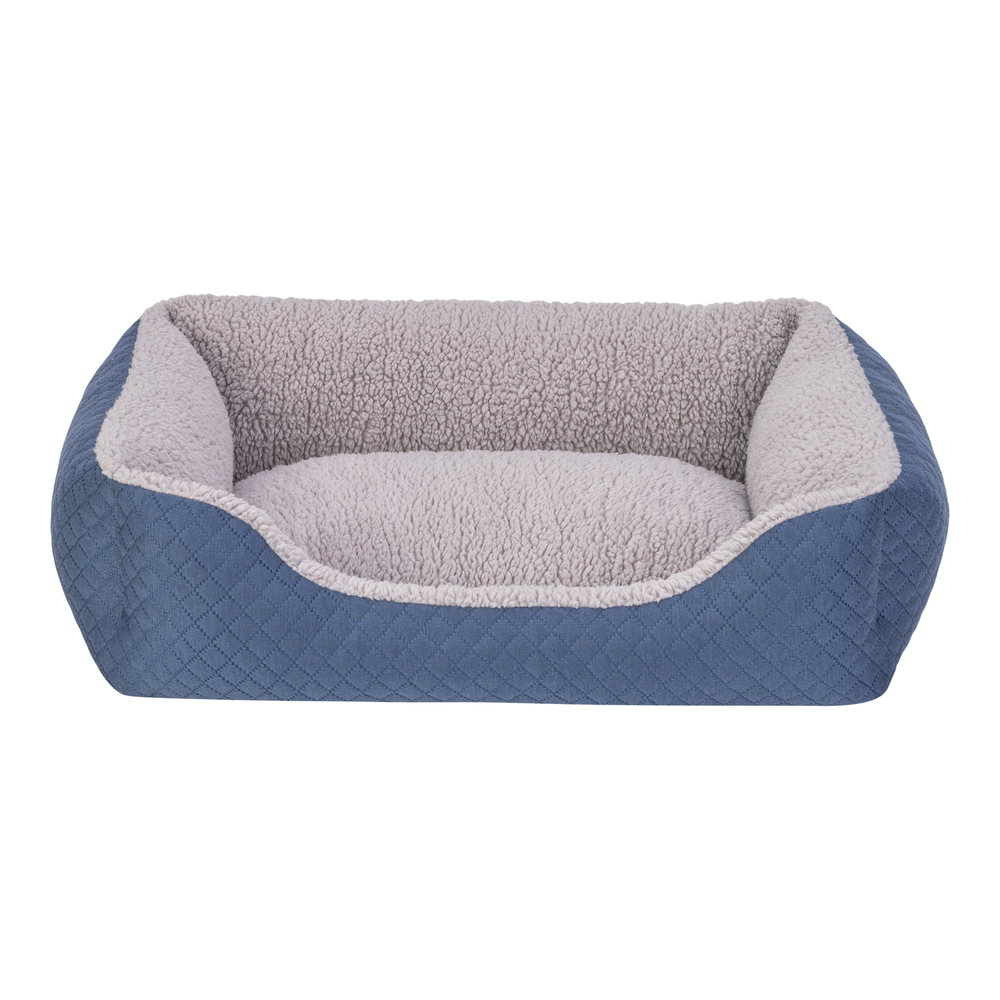 Pet Comfort Bravo Duo Kedi ve Köpek Yatağı Mavi/Gri Peluş S 55x45cm