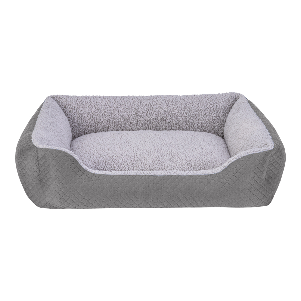 Pet Comfort Bravo Duo Köpek Yatağı Gri/Gri Peluş M 75x60cm